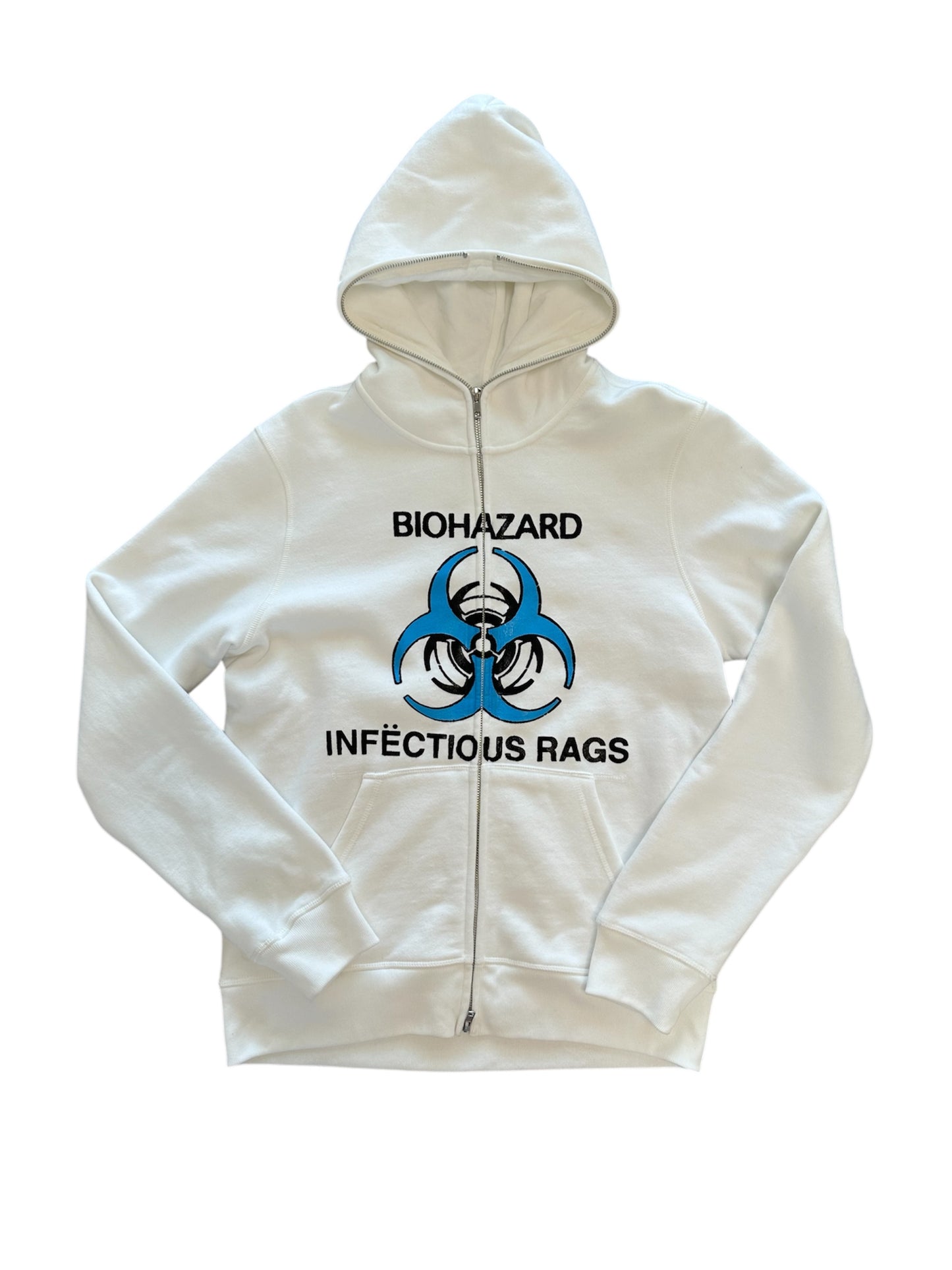 Biohazard Full-Zip Hood White