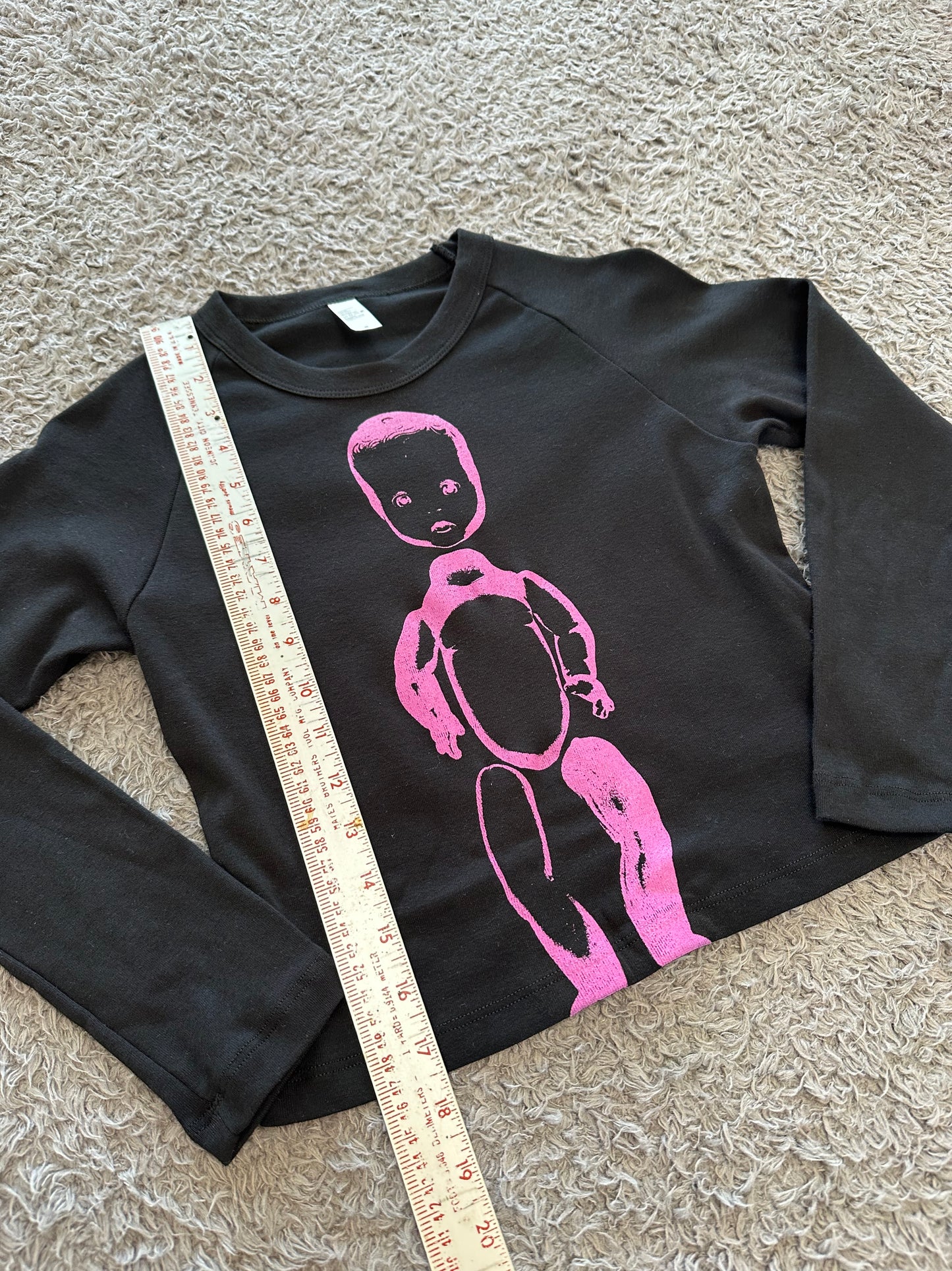 Baby Tee Black/Pink Longsleeve
