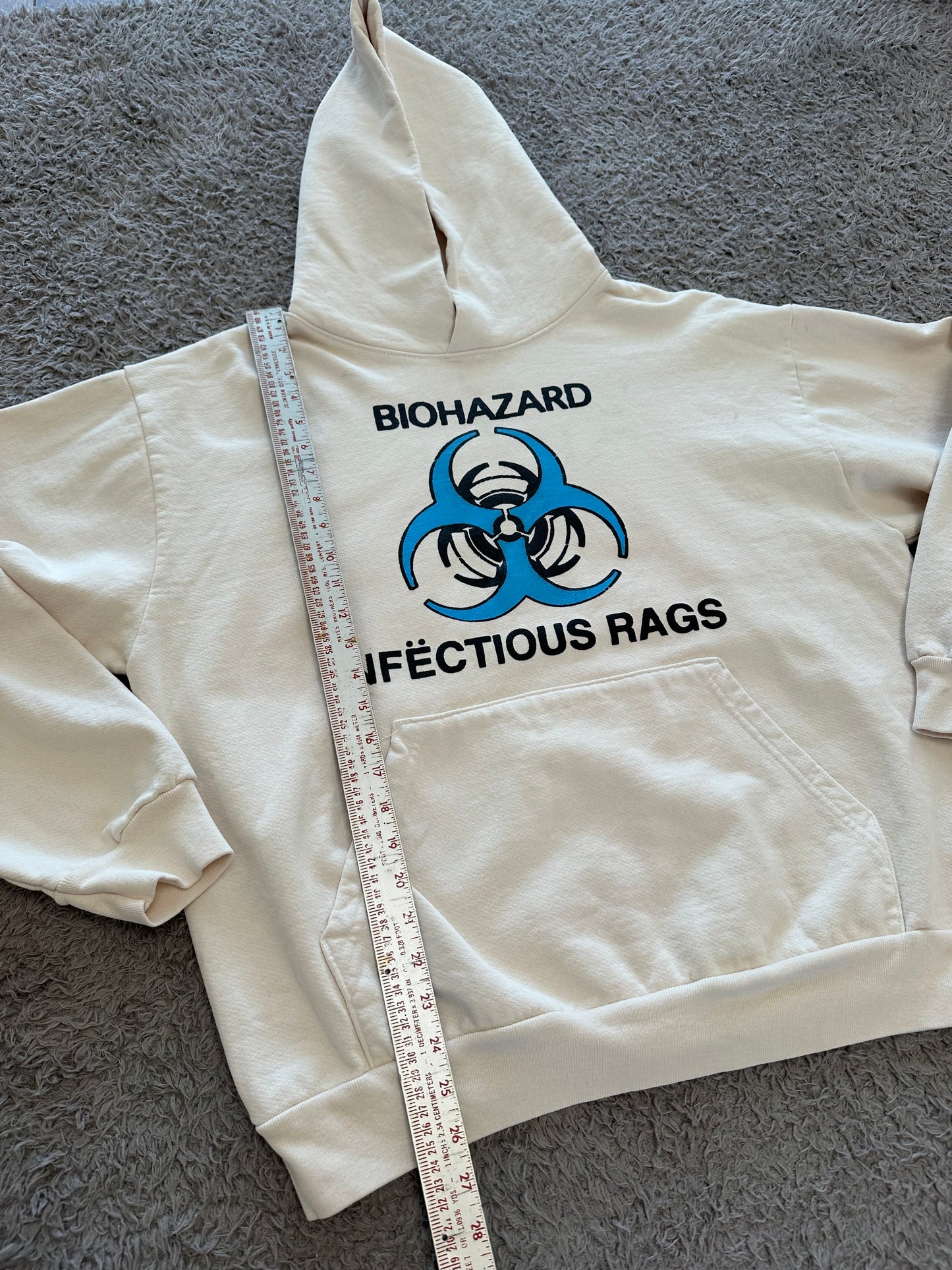 Biohazard Heavyweight Hood (cream color blank)