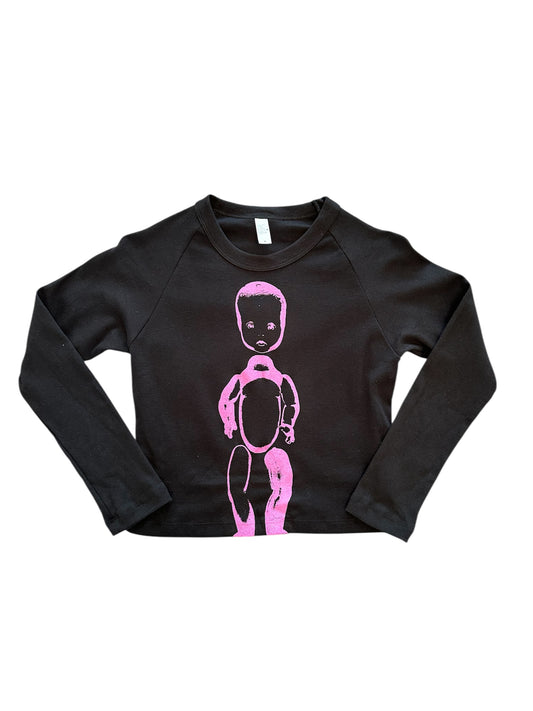 Baby Tee Black/Pink Longsleeve